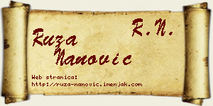 Ruža Nanović vizit kartica